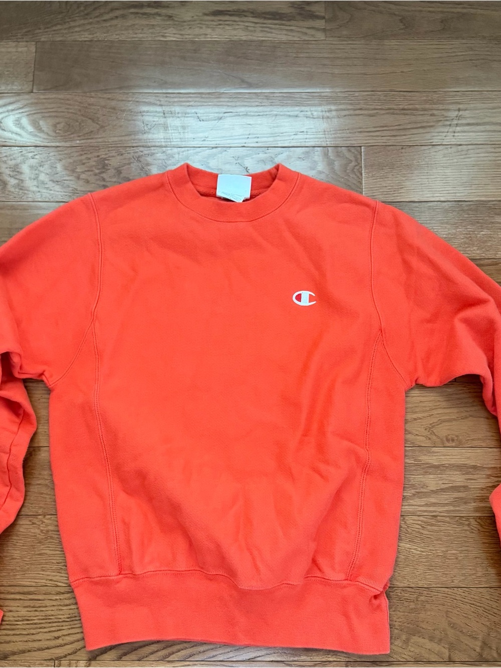 Champion Men's Bright Orange Crewneck Sweatshirt